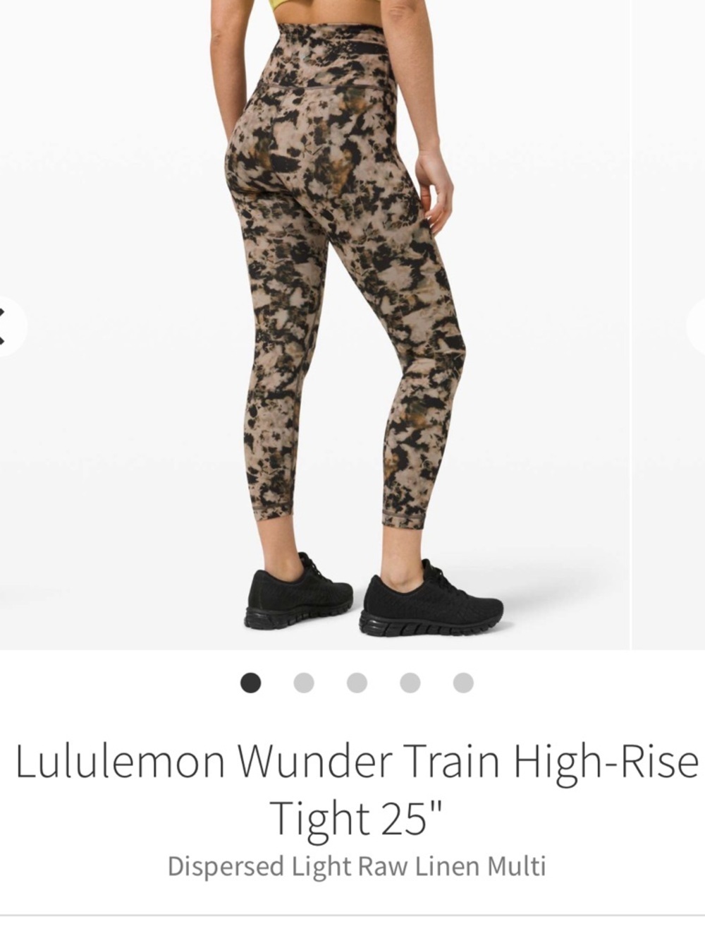 Lululemon Wunder Train High-Rise Tight 25" in Dispersed Light Raw Linen Multi